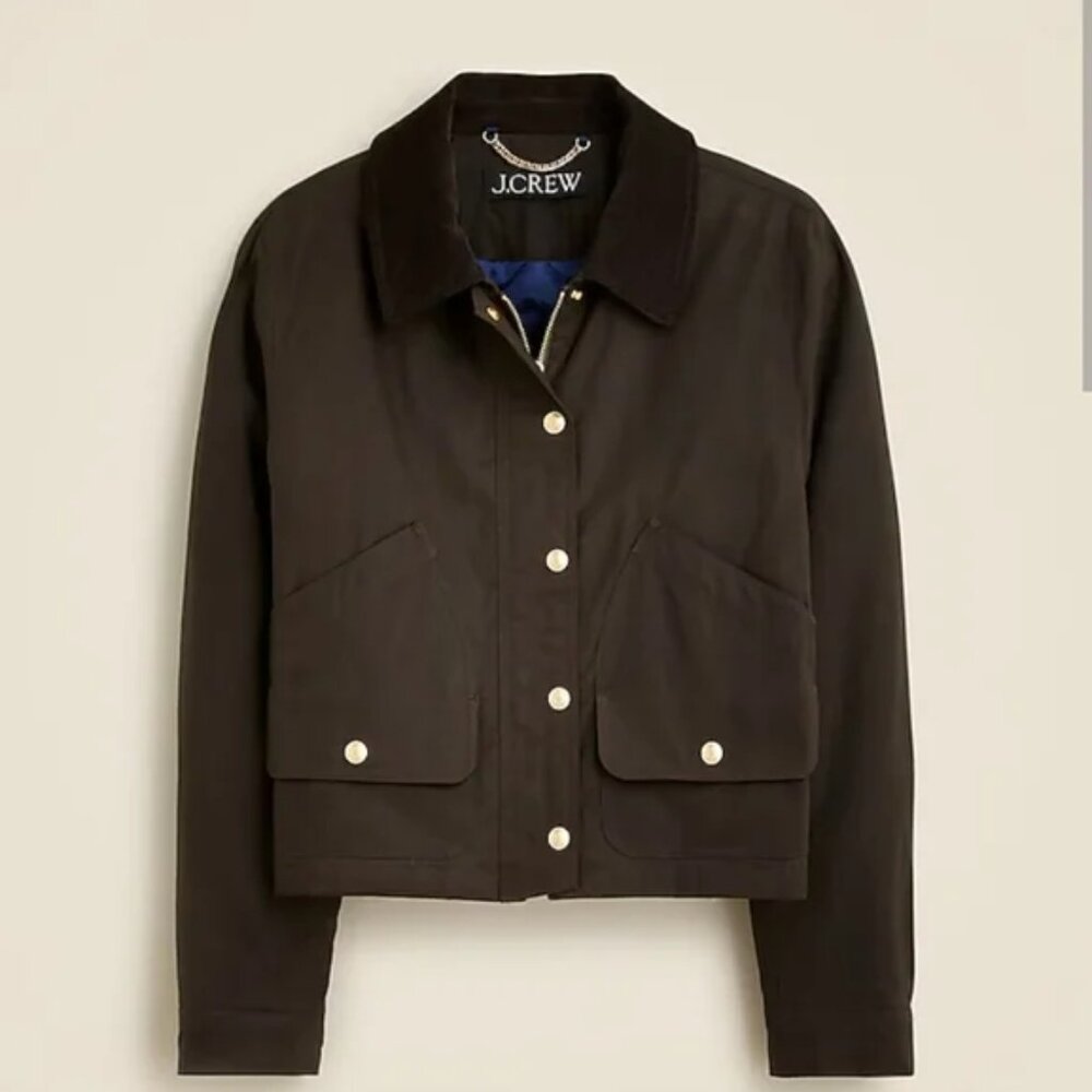 J. Crew Short Barn Jacket in Ripstop Cotton